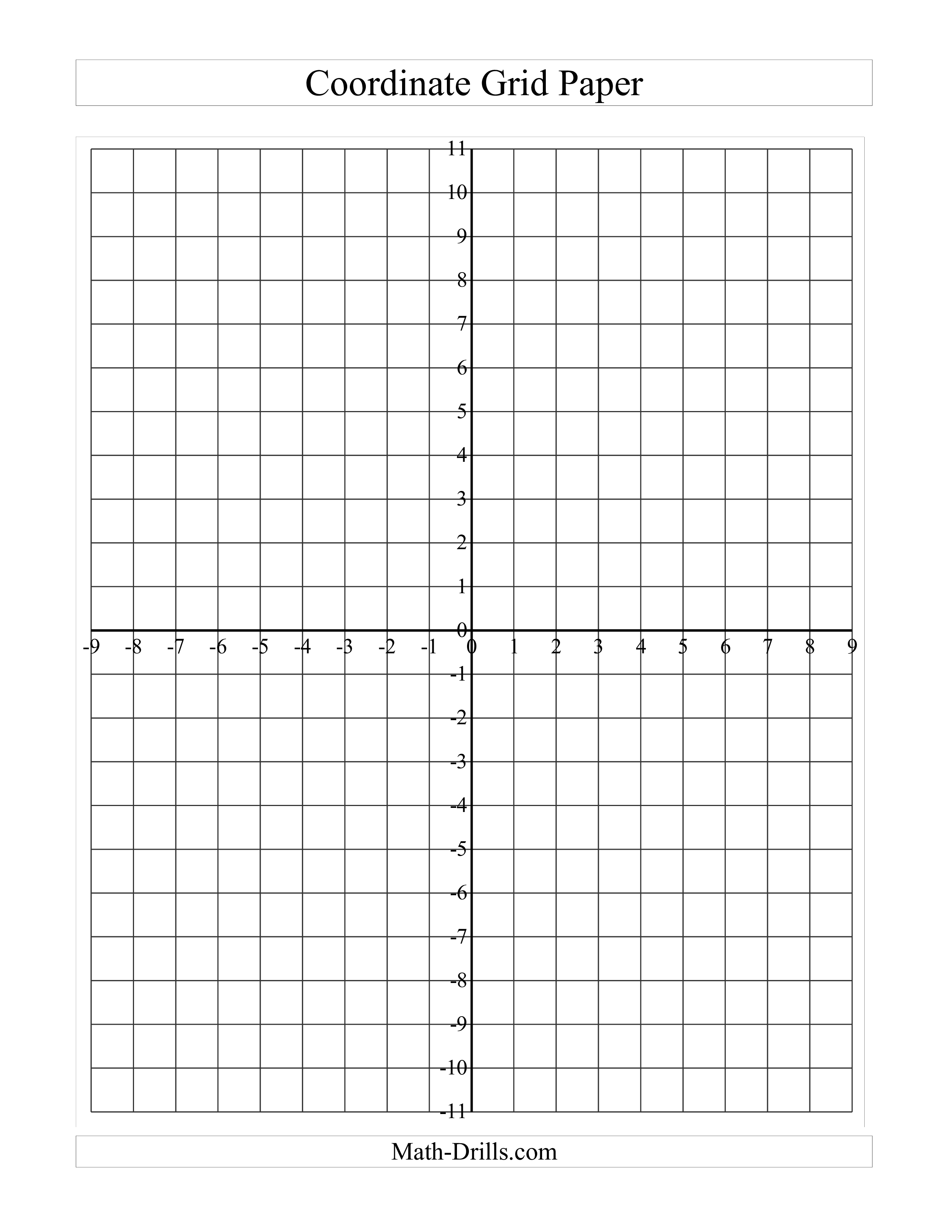 Printable Coordinate Grid Paper 模板