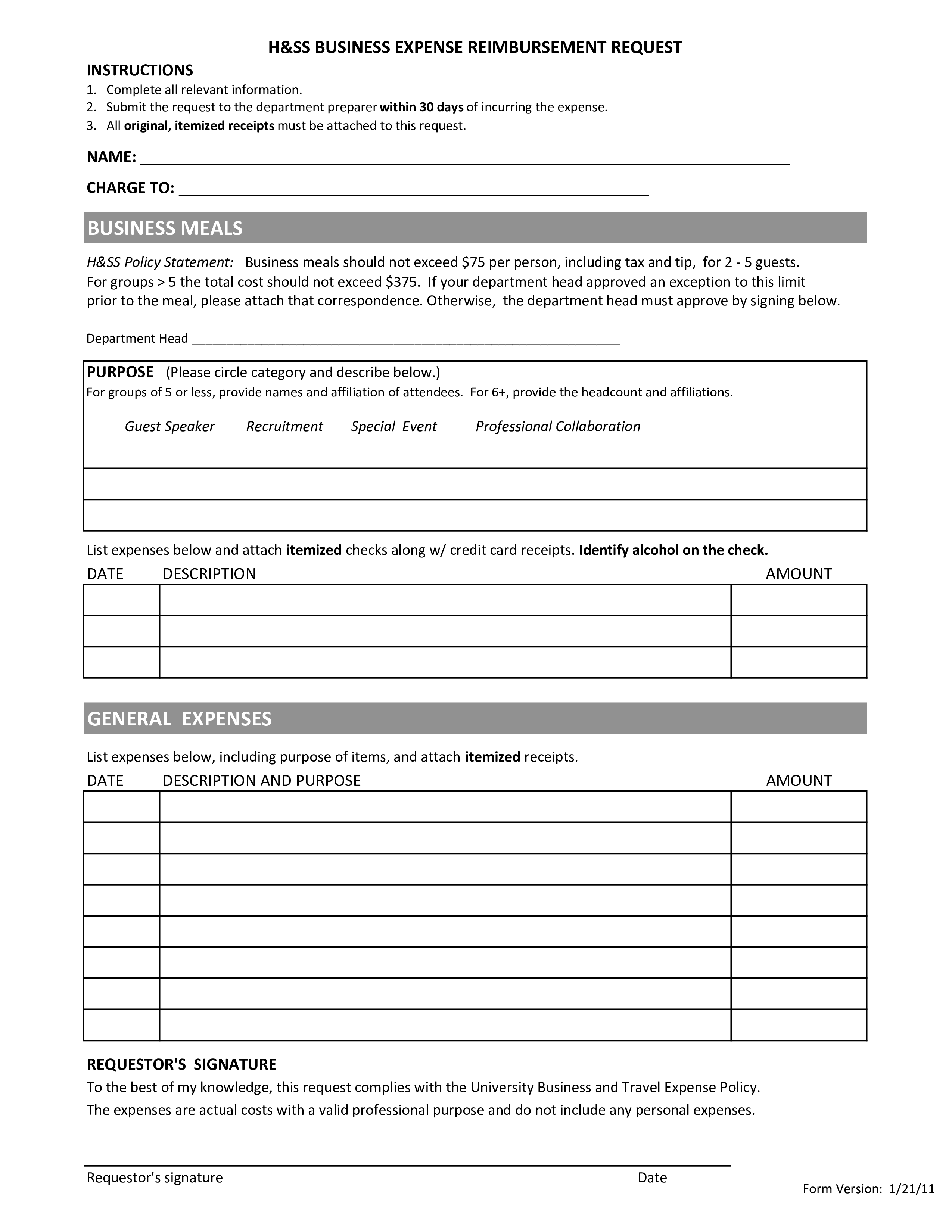 personal business expense report Hauptschablonenbild