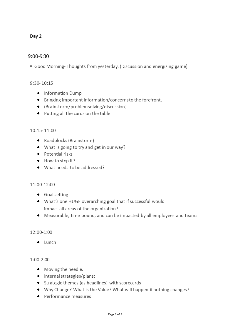 Strategic Planning Agenda | Templates at allbusinesstemplates.com