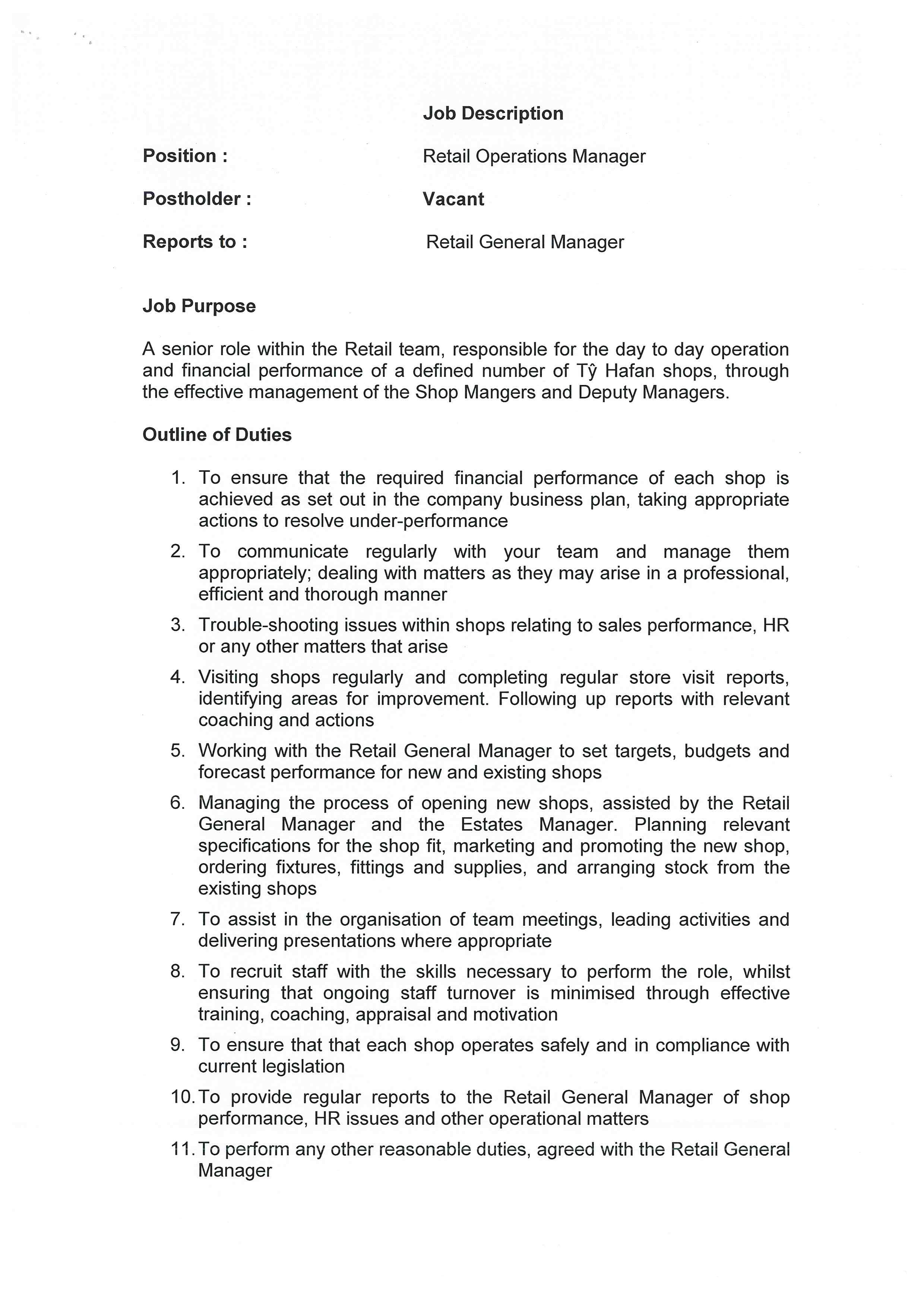 retail general manager job vacancy description template Hauptschablonenbild