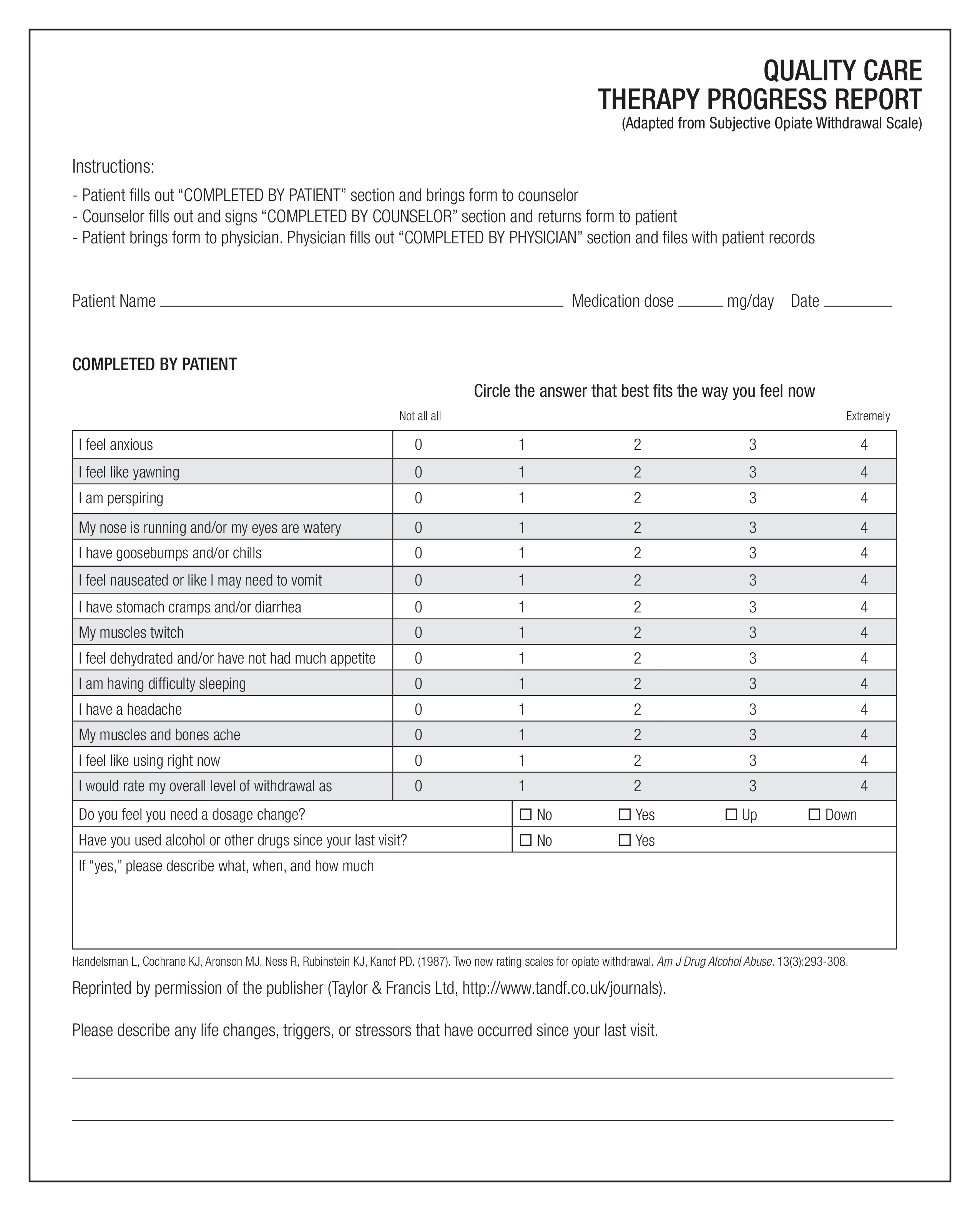 quality care therapy progress report voorbeeld afbeelding 