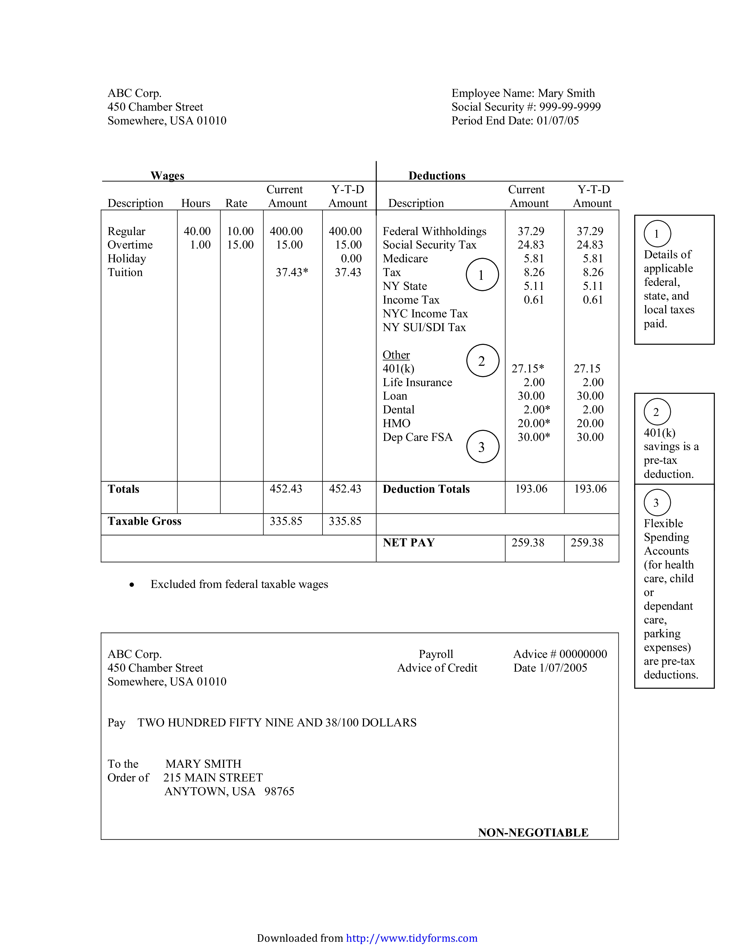 pay stub template voorbeeld afbeelding 