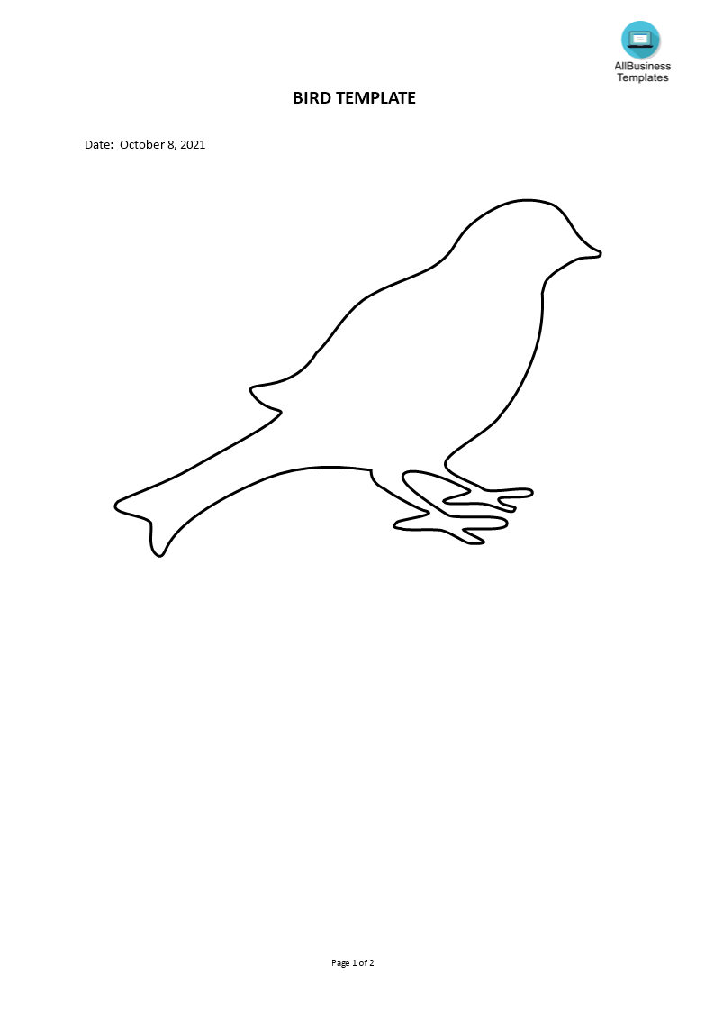 bird template voorbeeld afbeelding 
