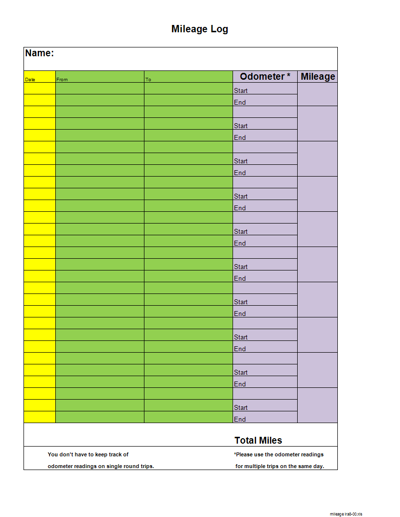 Mileage log template for self employed main image