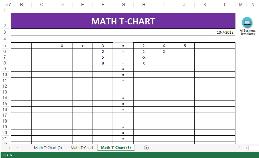 Free T Chart Template