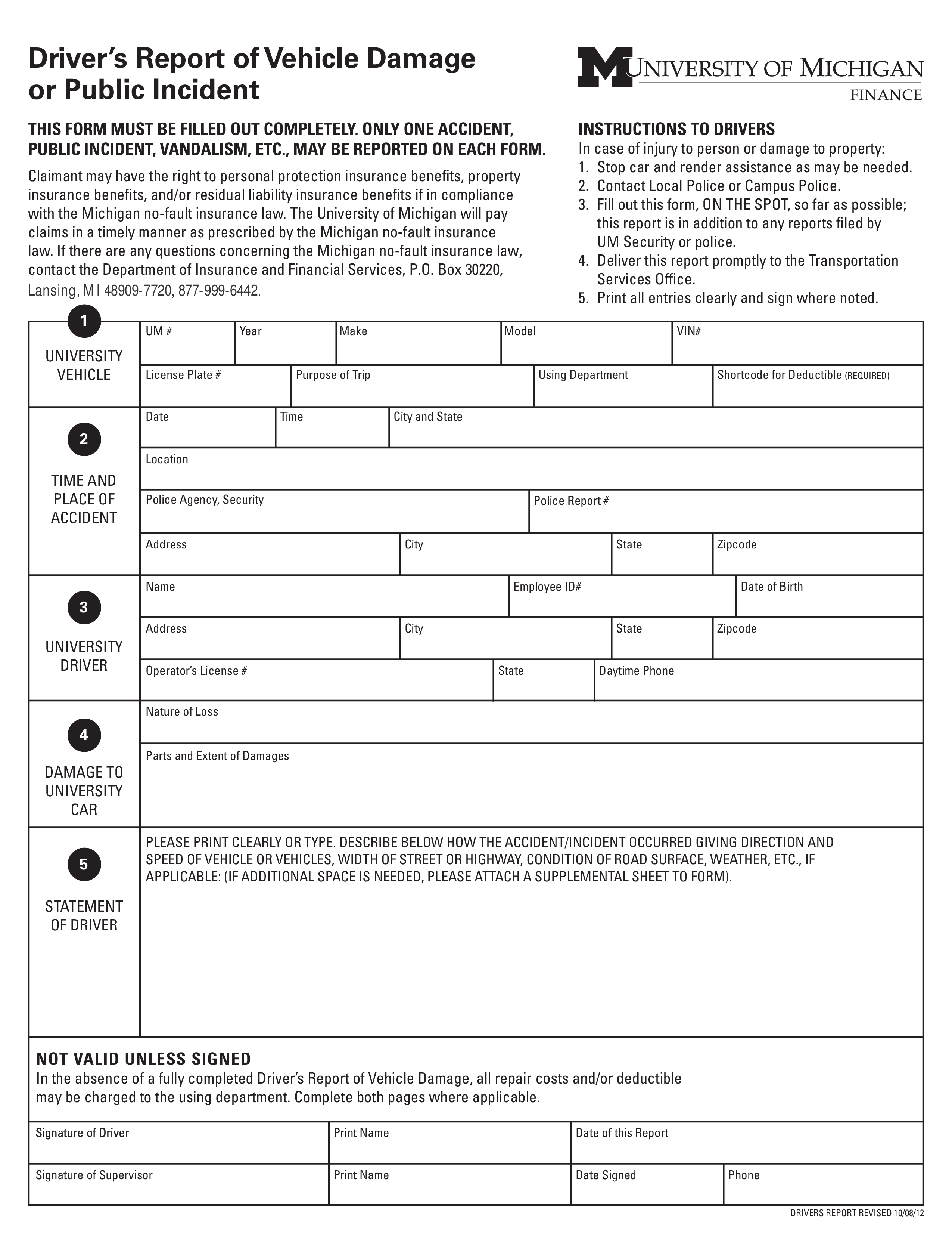 vehicle damage template