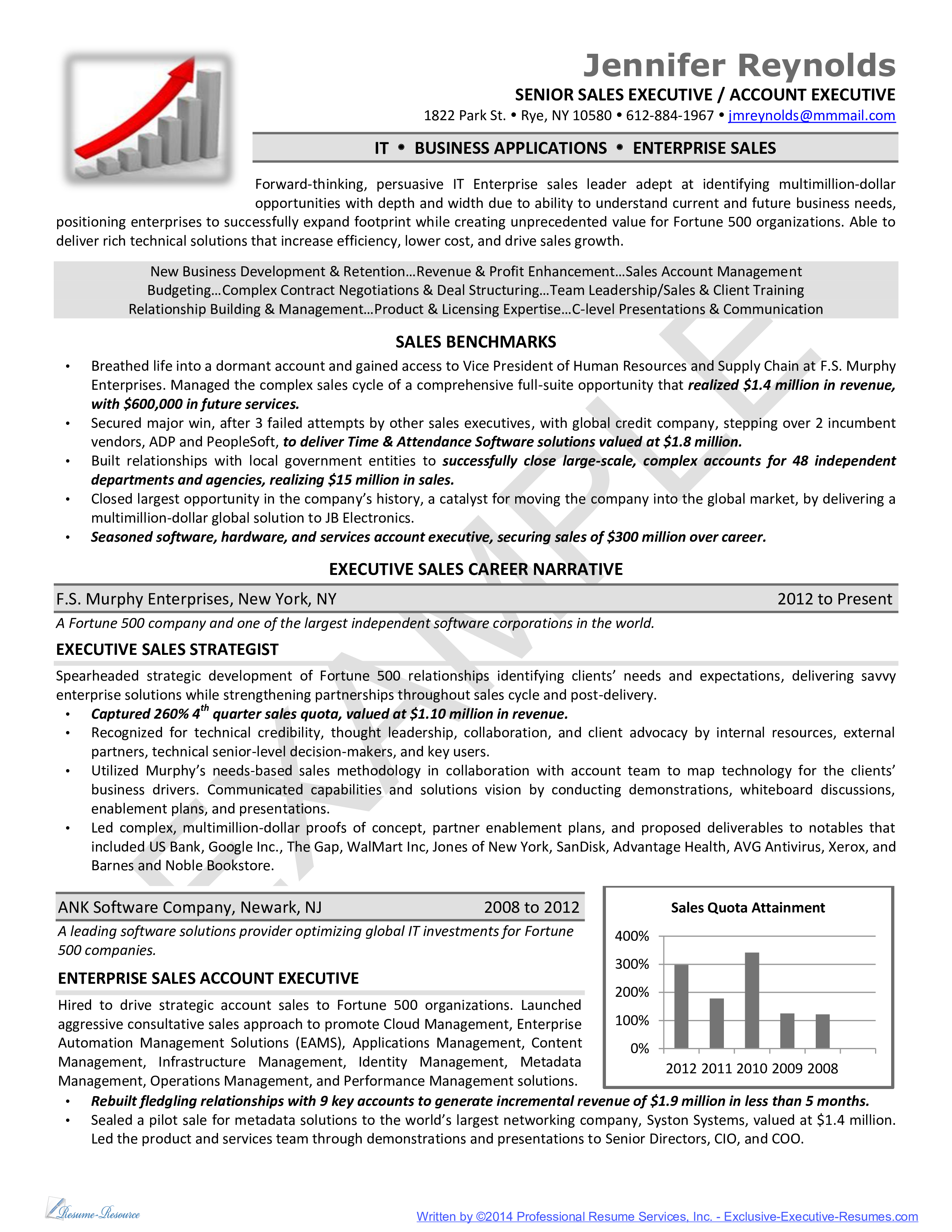 enterprise sales executive resume template