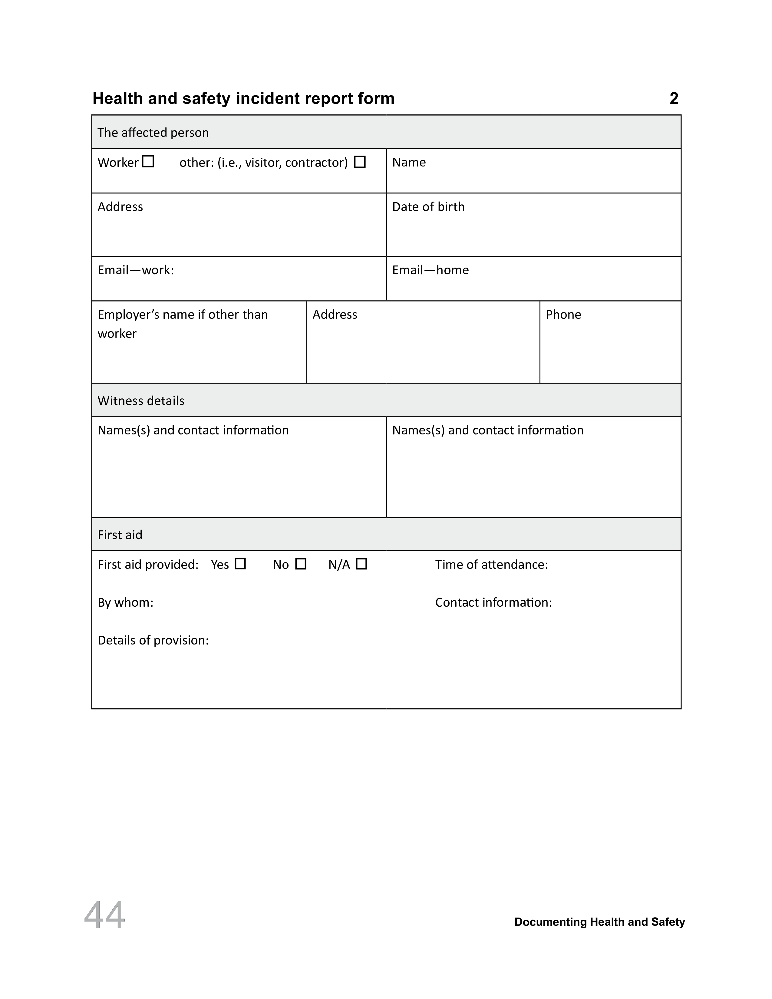 Health and Safety Report Templates at