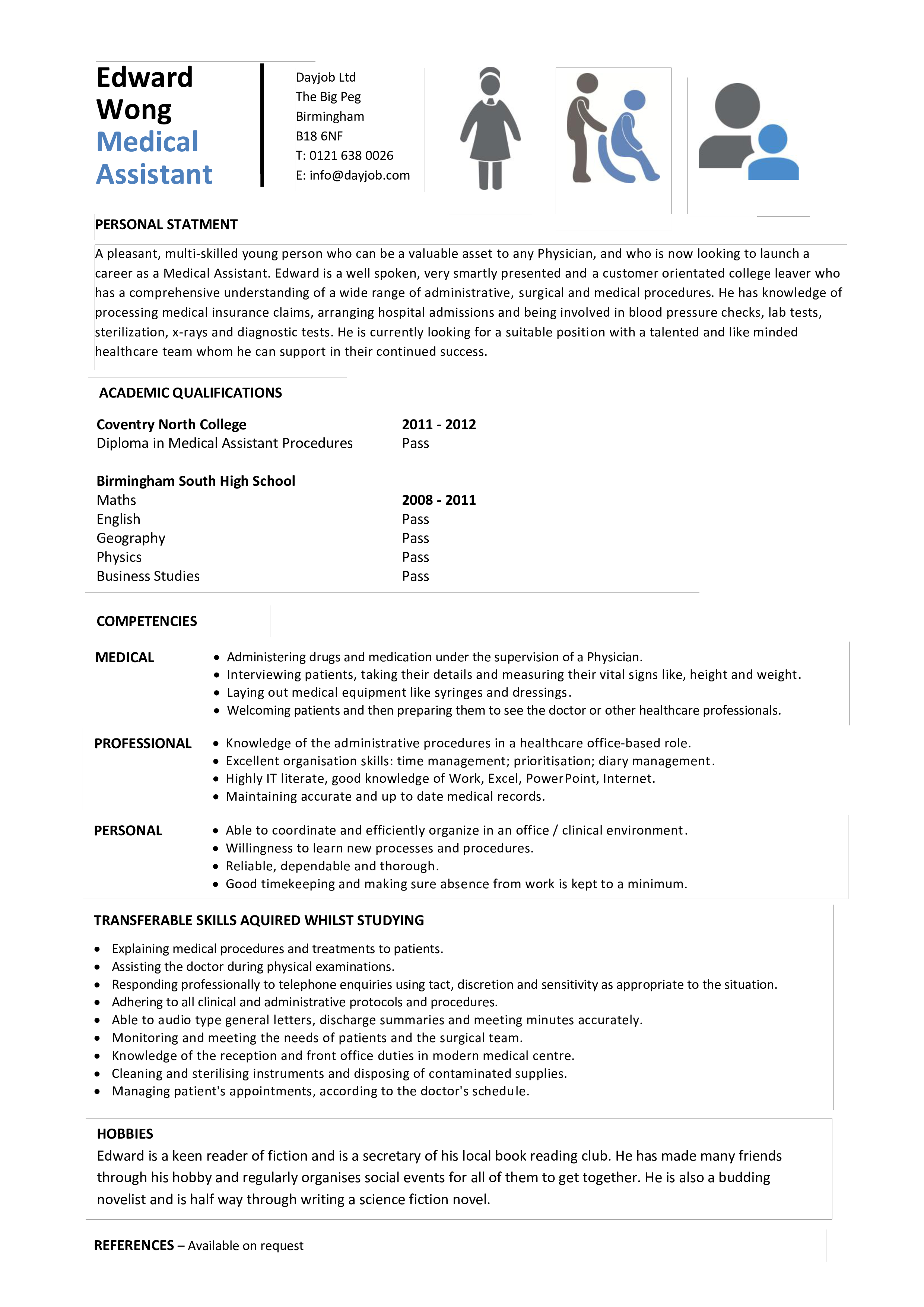 medical assistant resume without experience Hauptschablonenbild