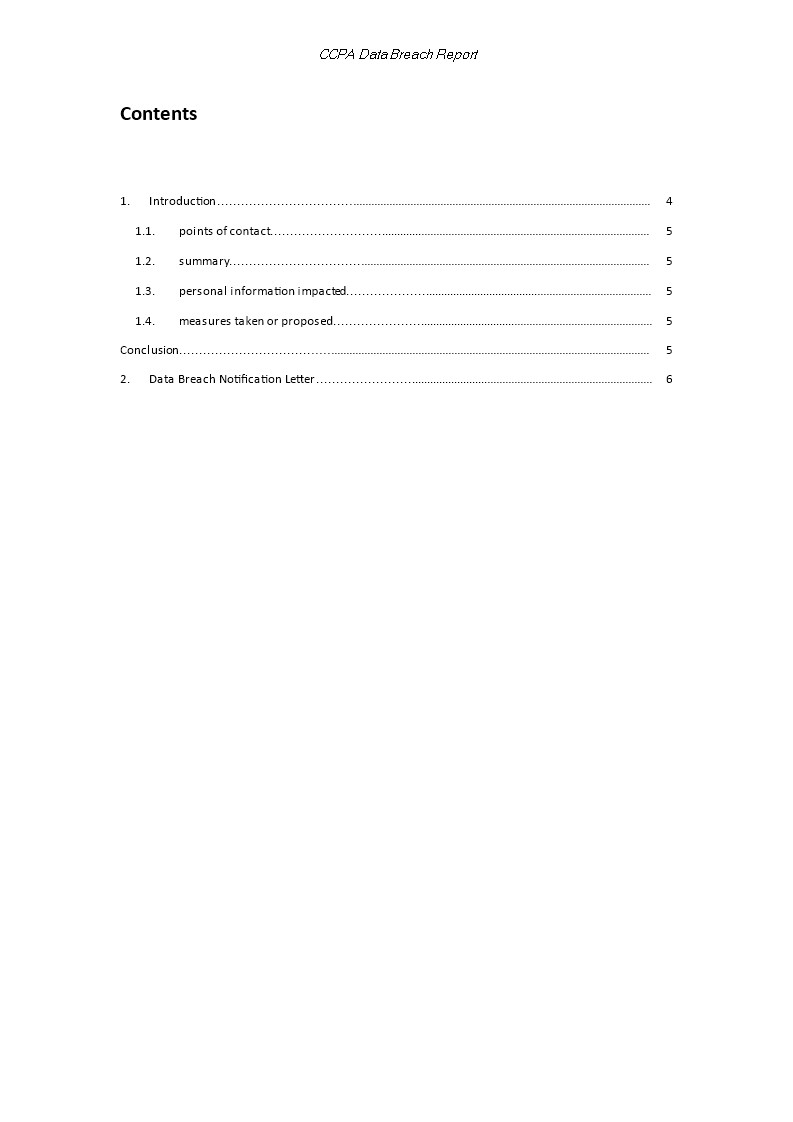 data breach notification form send to california government template