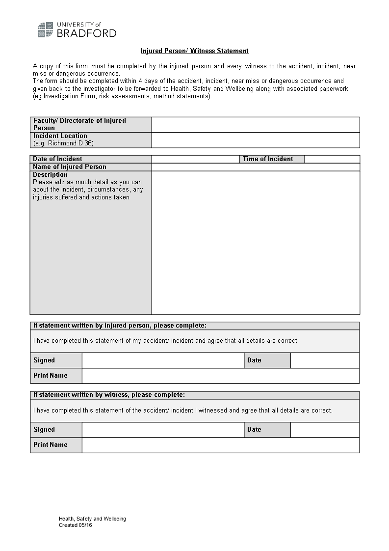 injury witness statement template