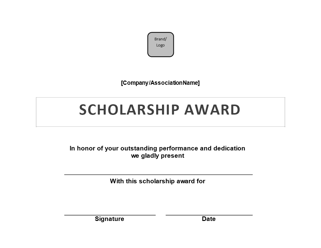 Kostenloses Scholarship Award Certificate Intended For Scholarship Certificate Template Word