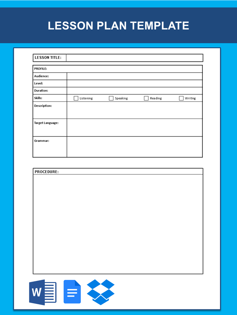 lesson plan template word template