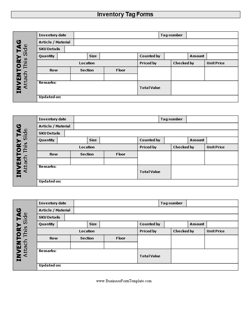 Inventory Tag Templates Templates At Allbusinesstemplates