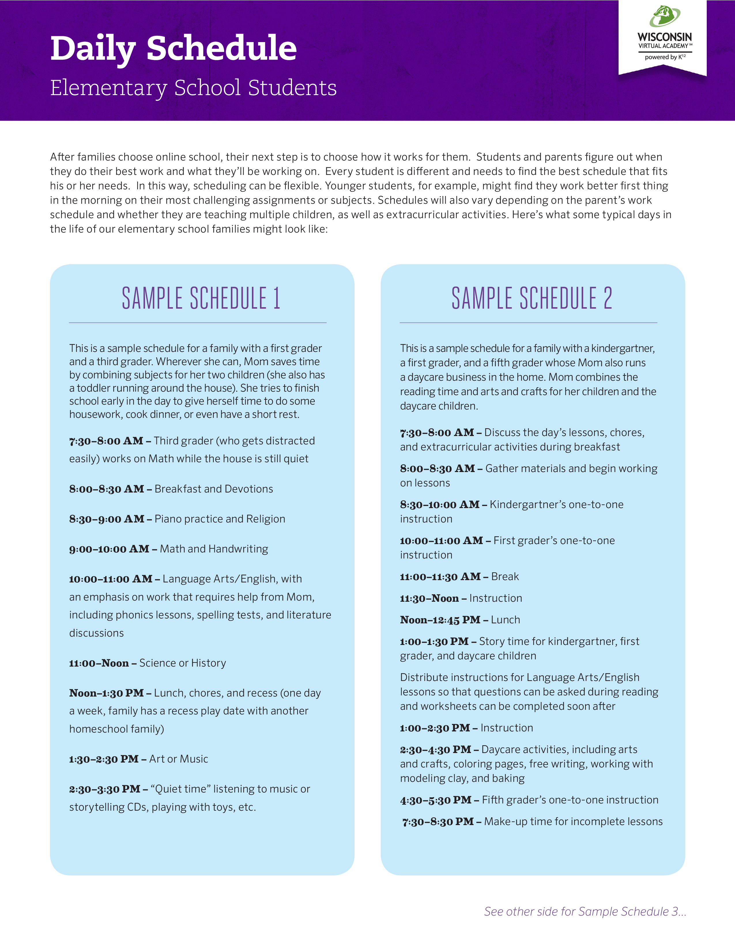 homeschool class schedule Hauptschablonenbild