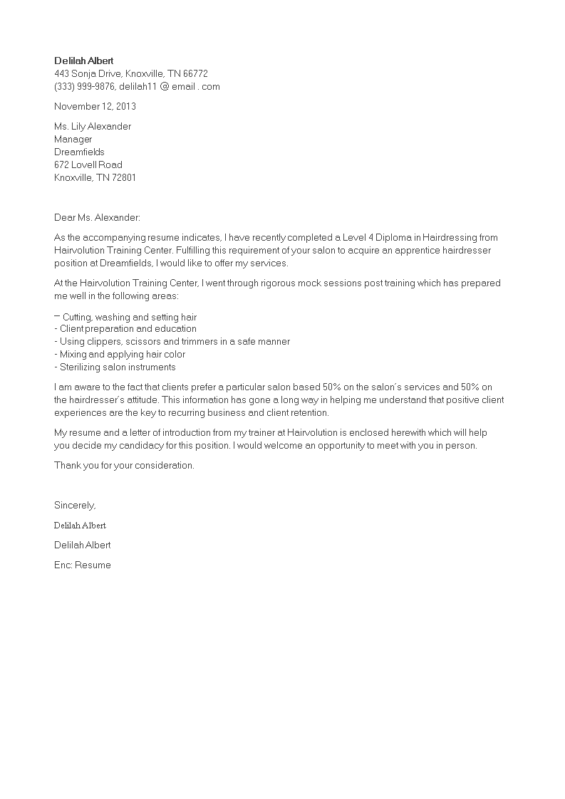 Apprentice Hair Stylist Templates at