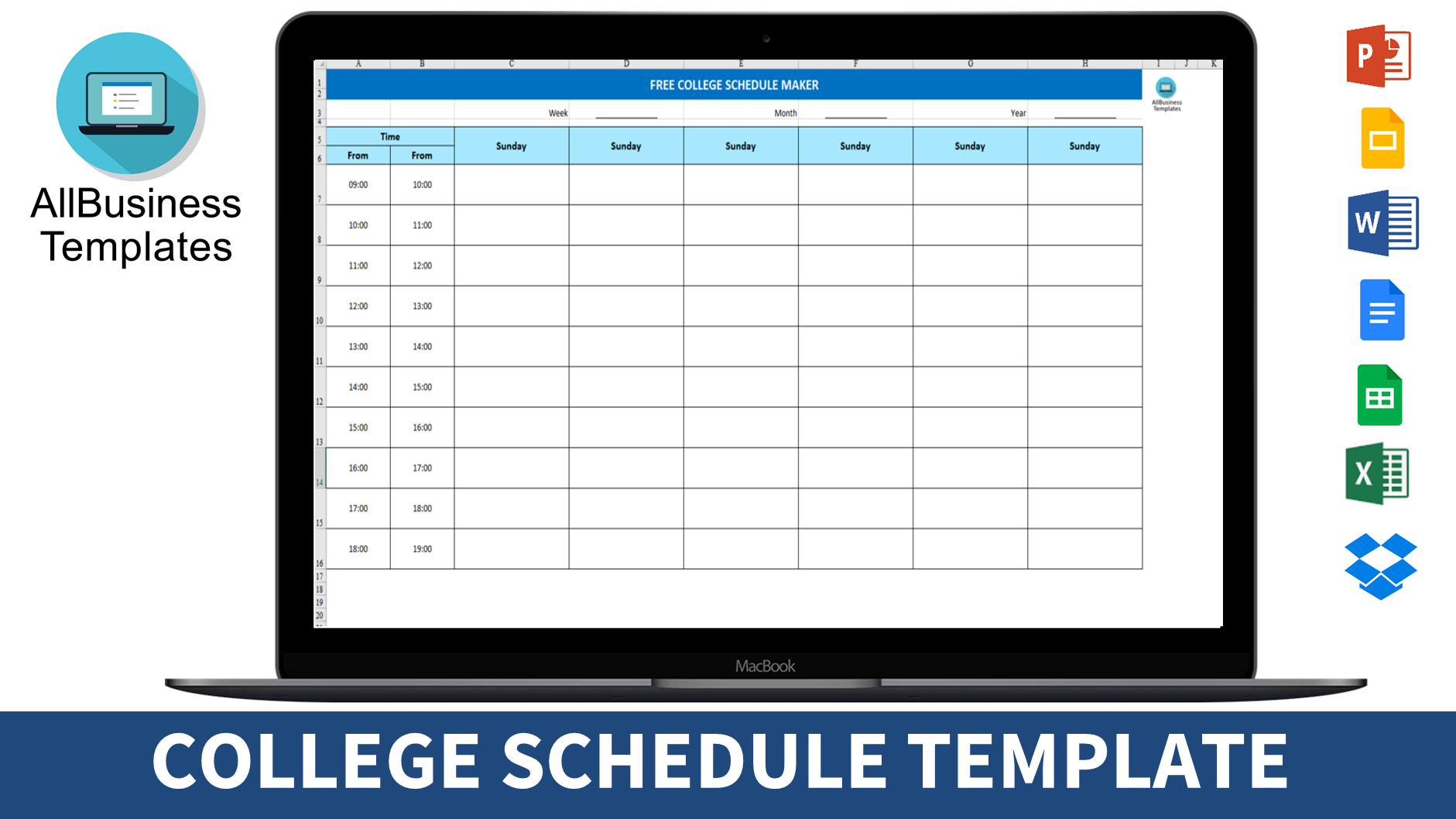 free college schedule maker voorbeeld afbeelding 