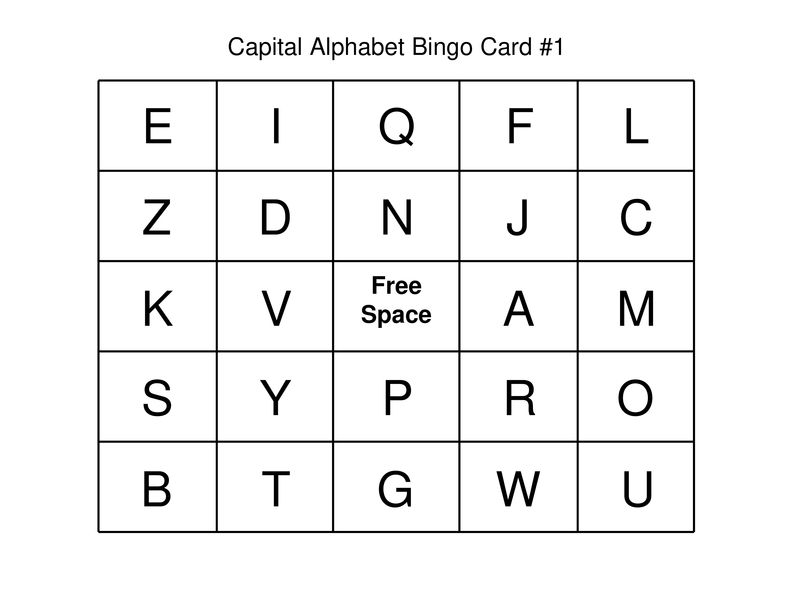alphabet bingo modèles