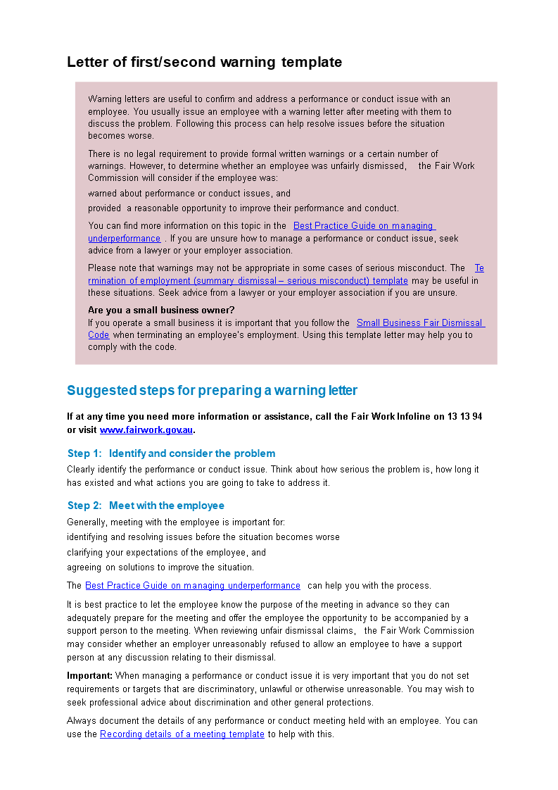 first warning letter plantilla imagen principal