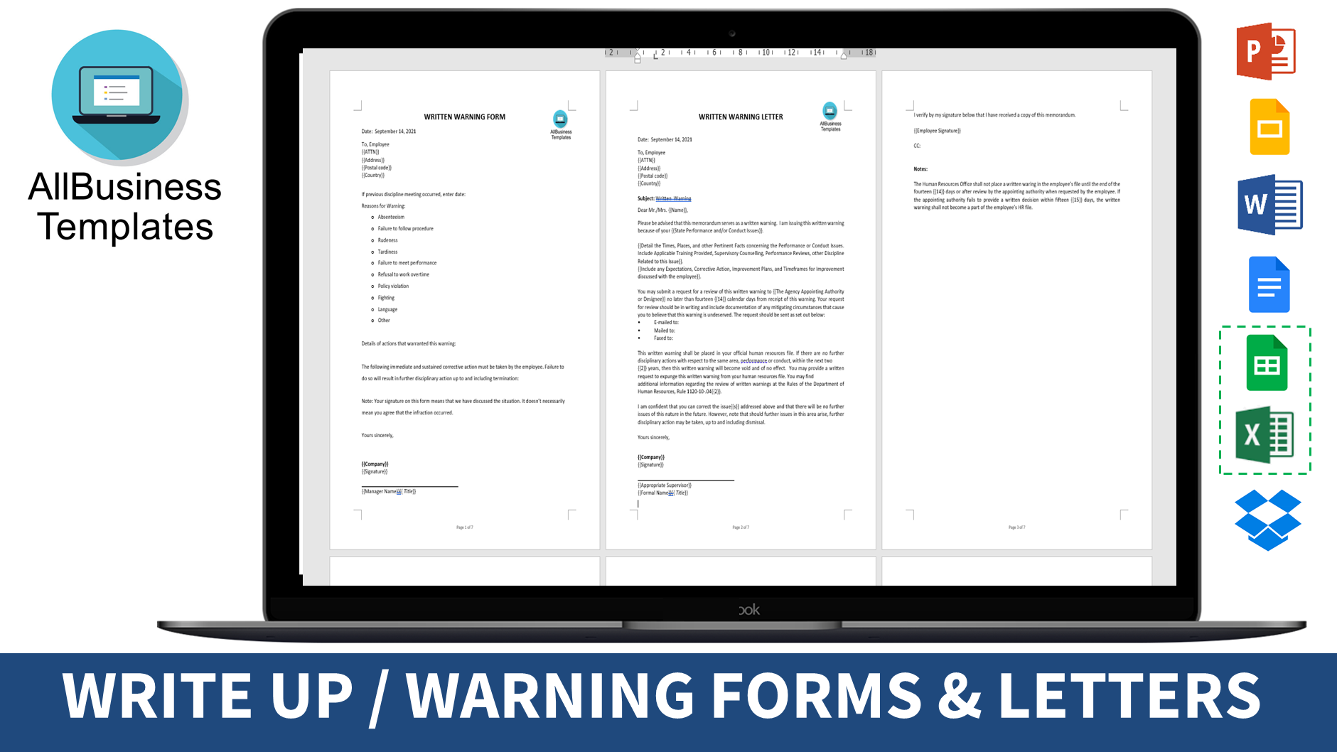 employee written warning letter template