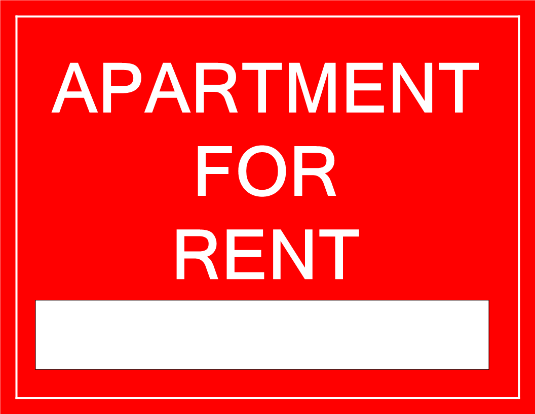 for rent sign apartment voorbeeld afbeelding 