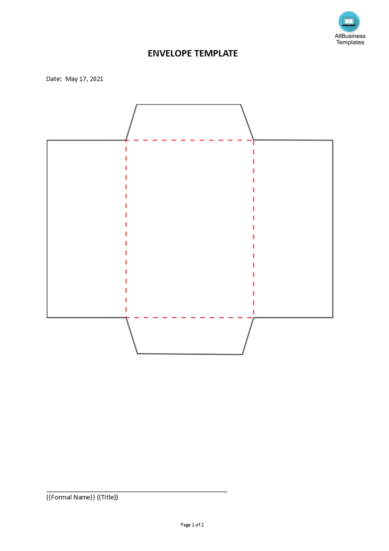 envelope template voorbeeld afbeelding 