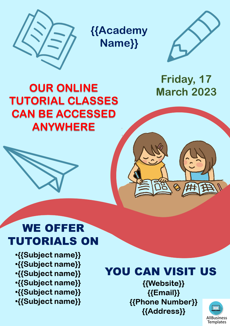 tutoring flyer template plantilla imagen principal