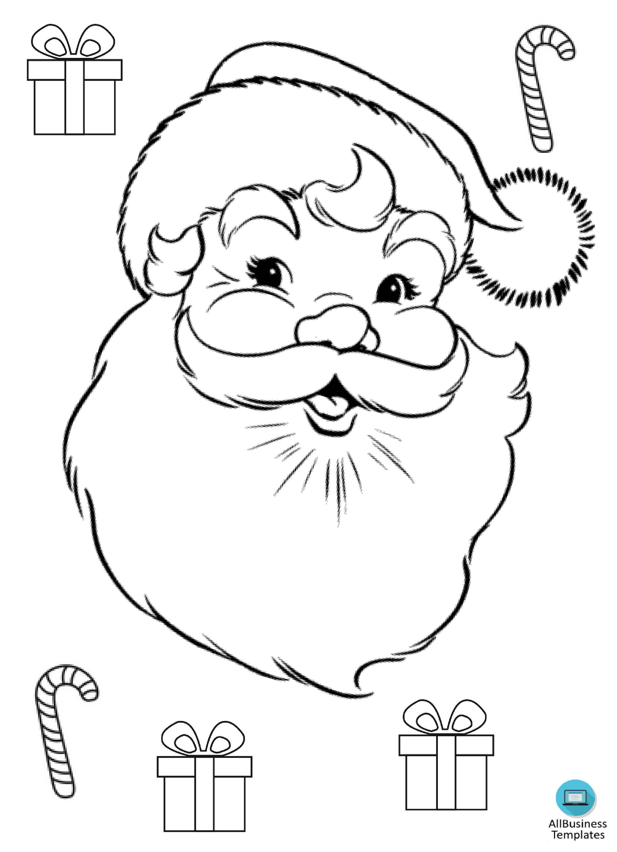 Christmas Coloring Page For Kids 模板