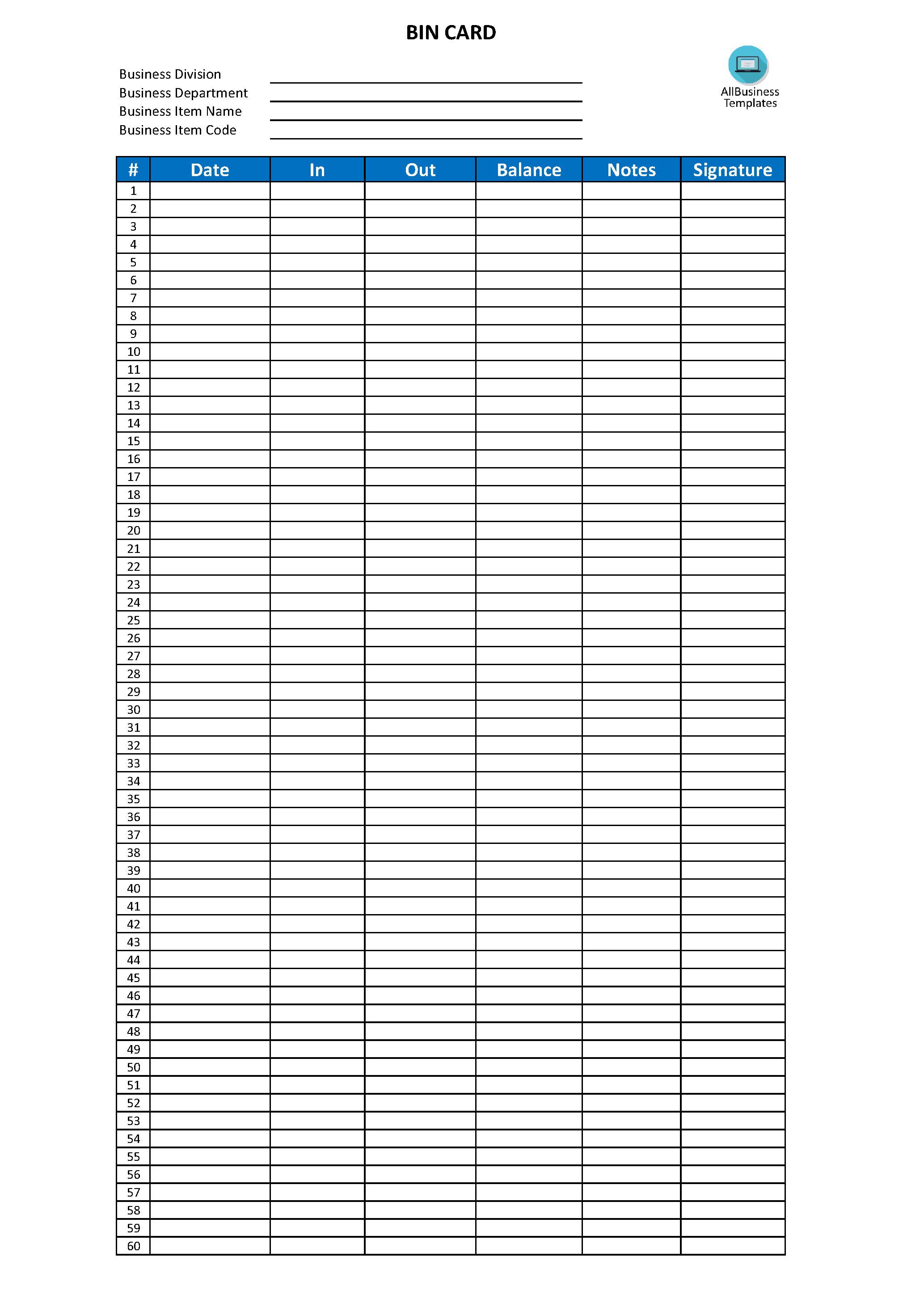 bin card format excel plantilla imagen principal