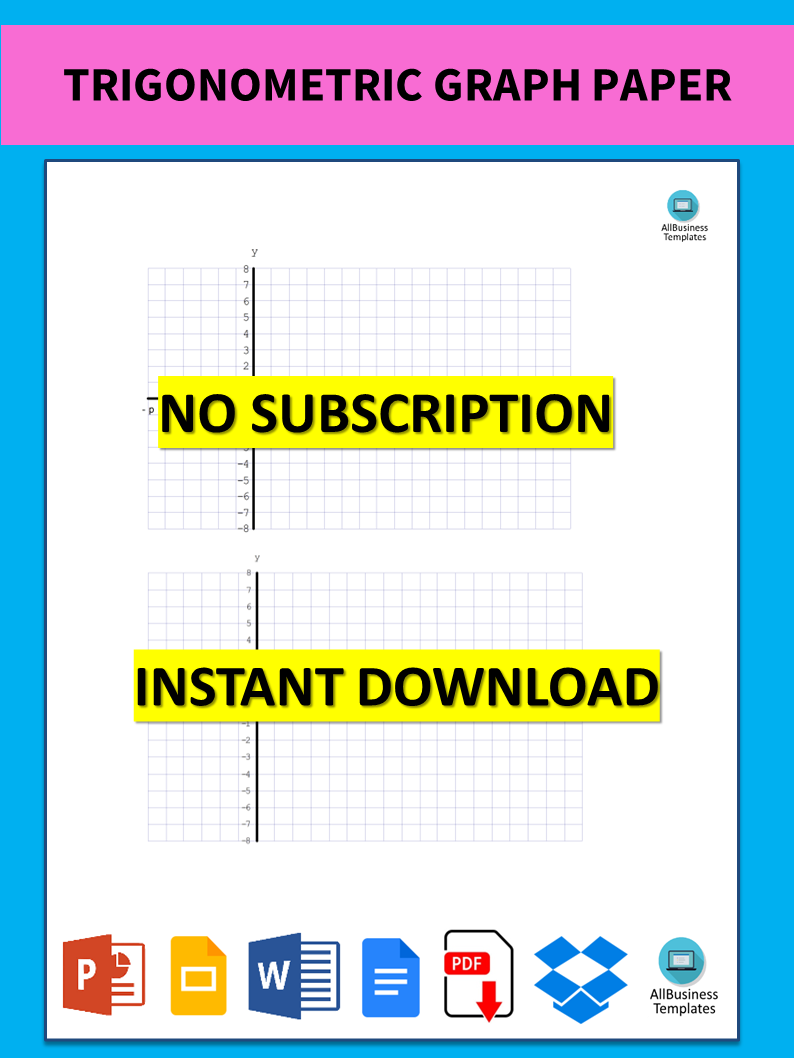 Trigonometric graph paper  Templates at allbusinesstemplates.com With Regard To Blank Picture Graph Template