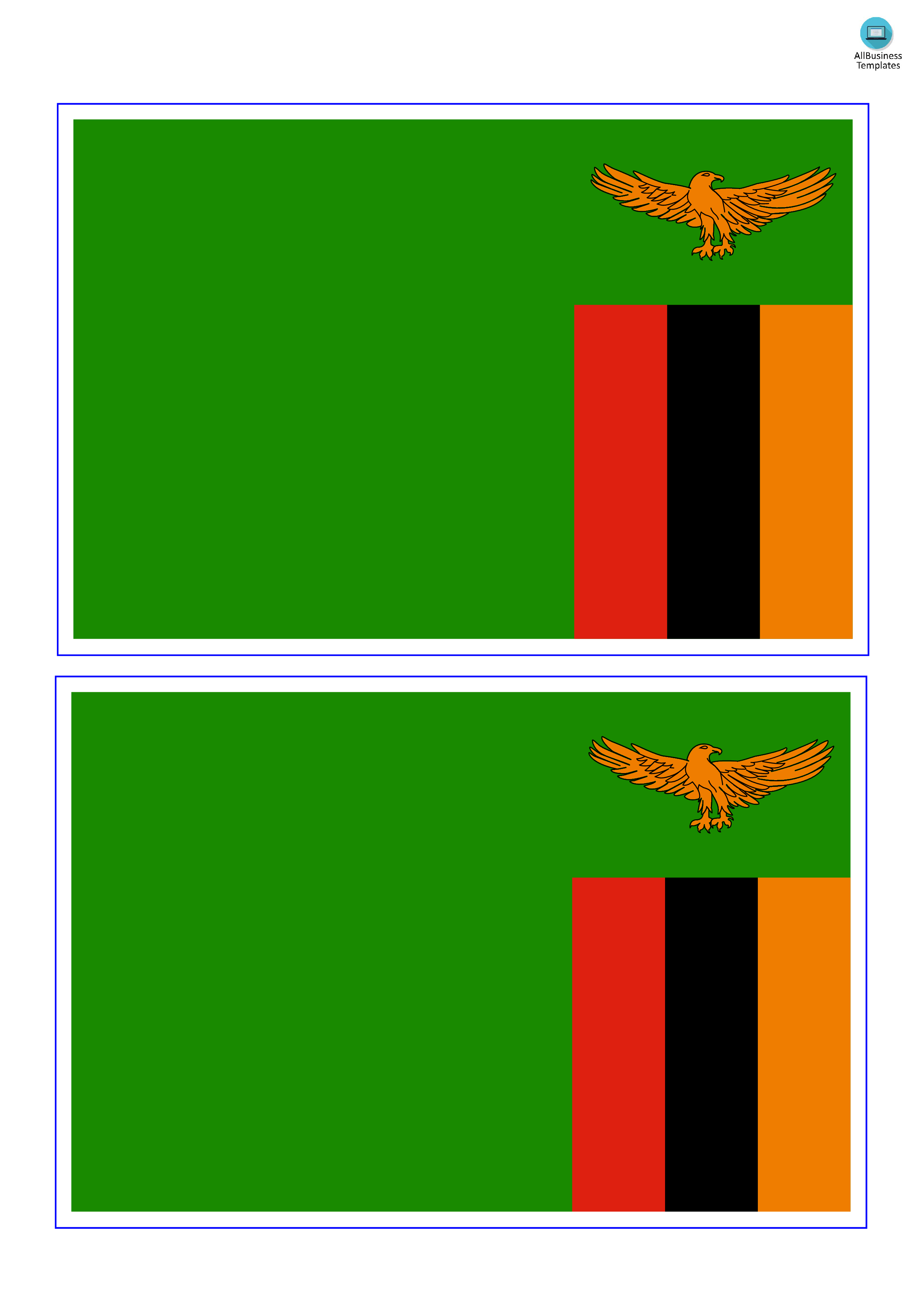 zambia printable flag template Hauptschablonenbild