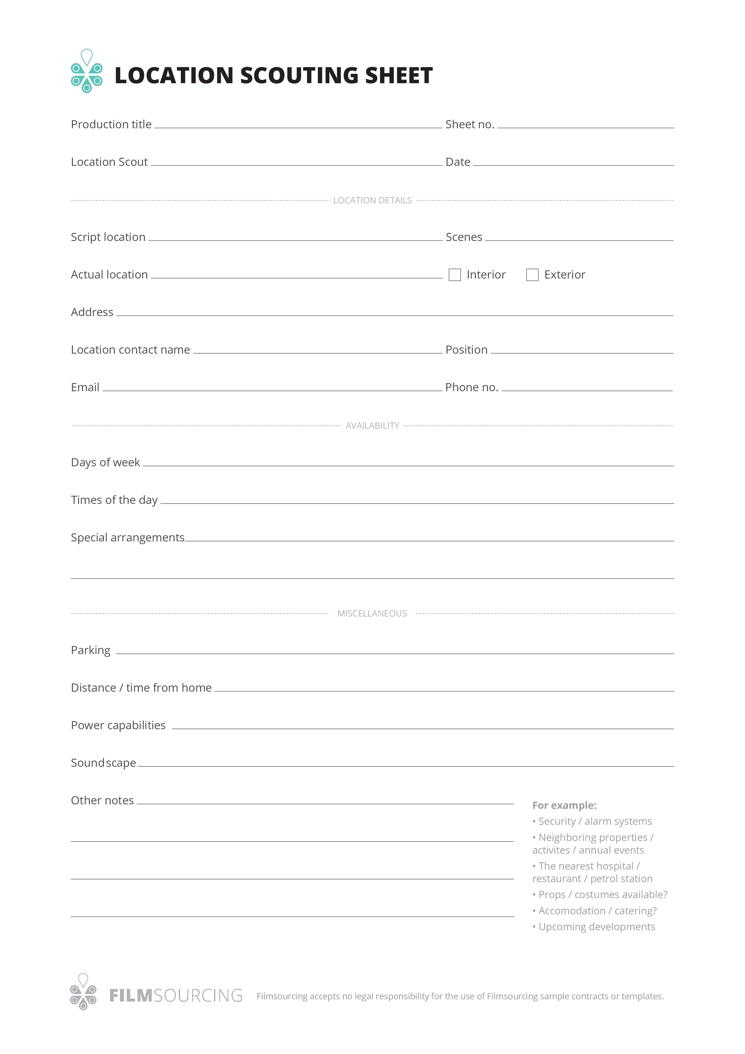 professional call sheet template