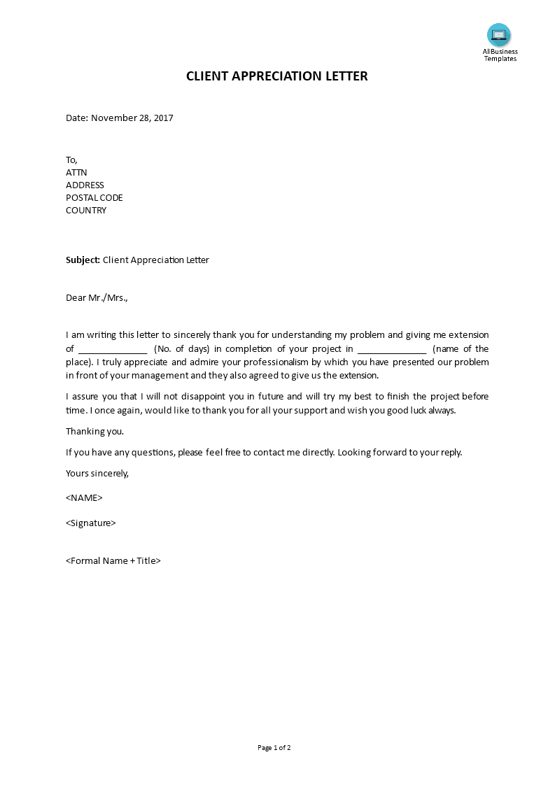 client appreciation letter plantilla imagen principal