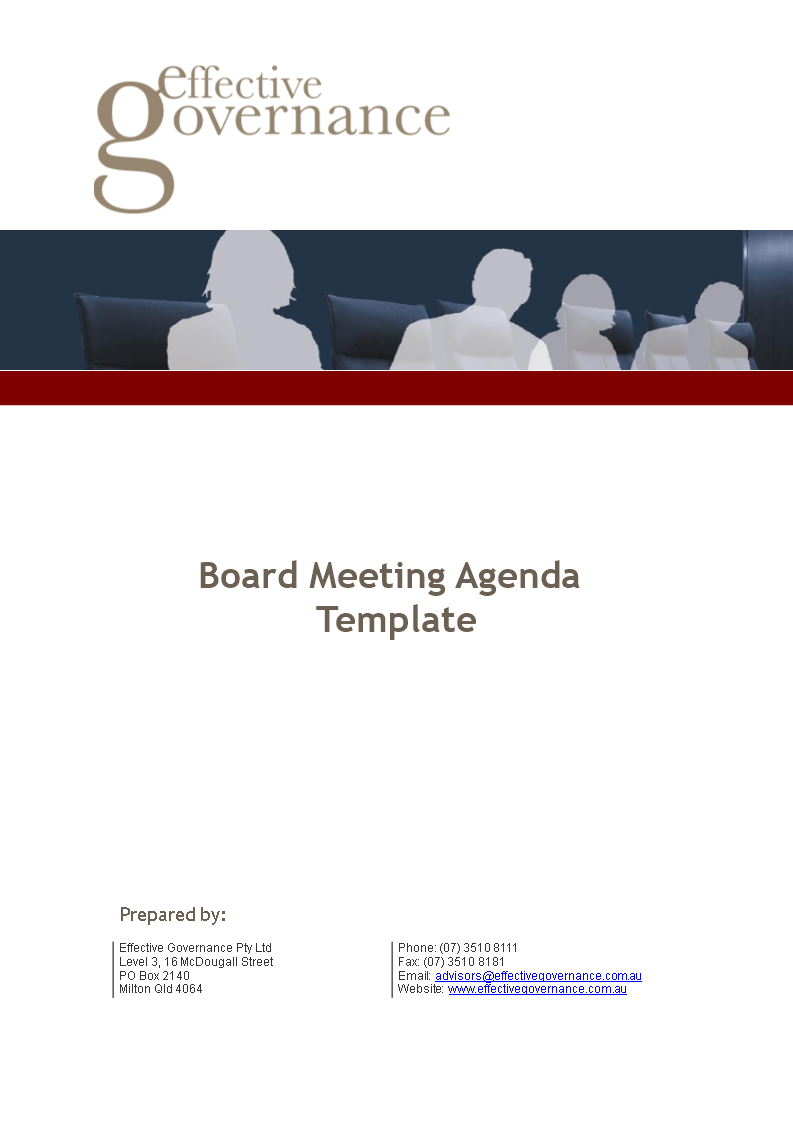 Board Meeting Agenda Sample 模板