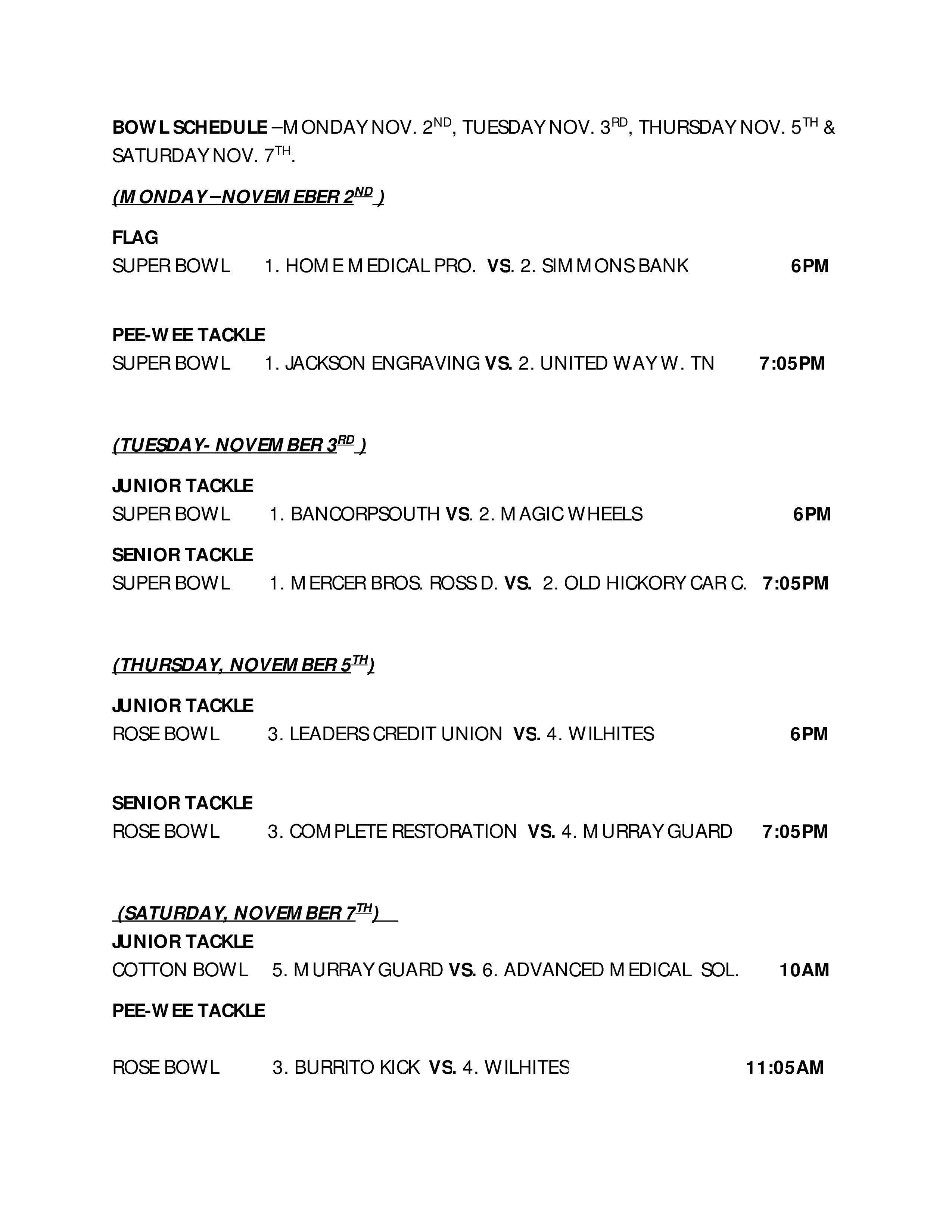 printable bowl schedule template