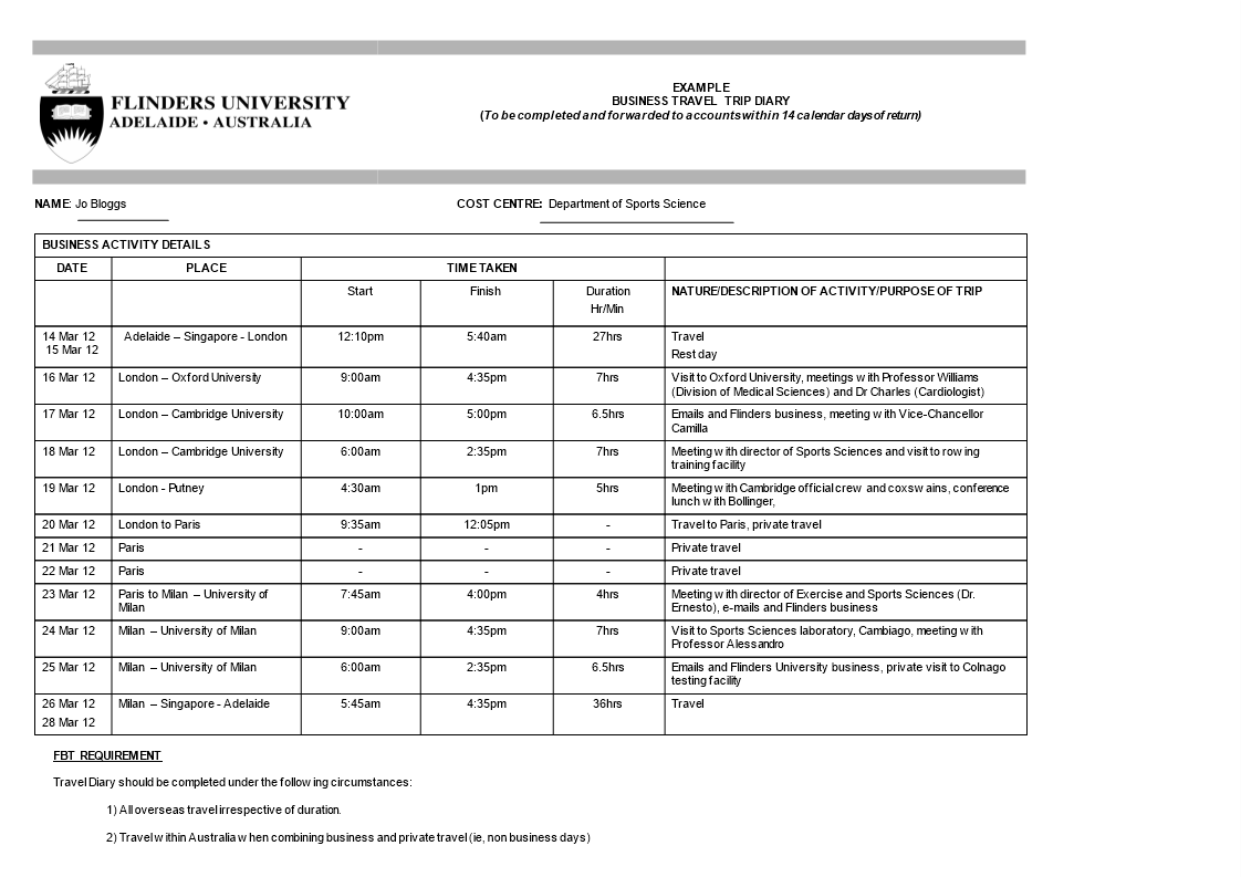 business travel trip diary plantilla imagen principal