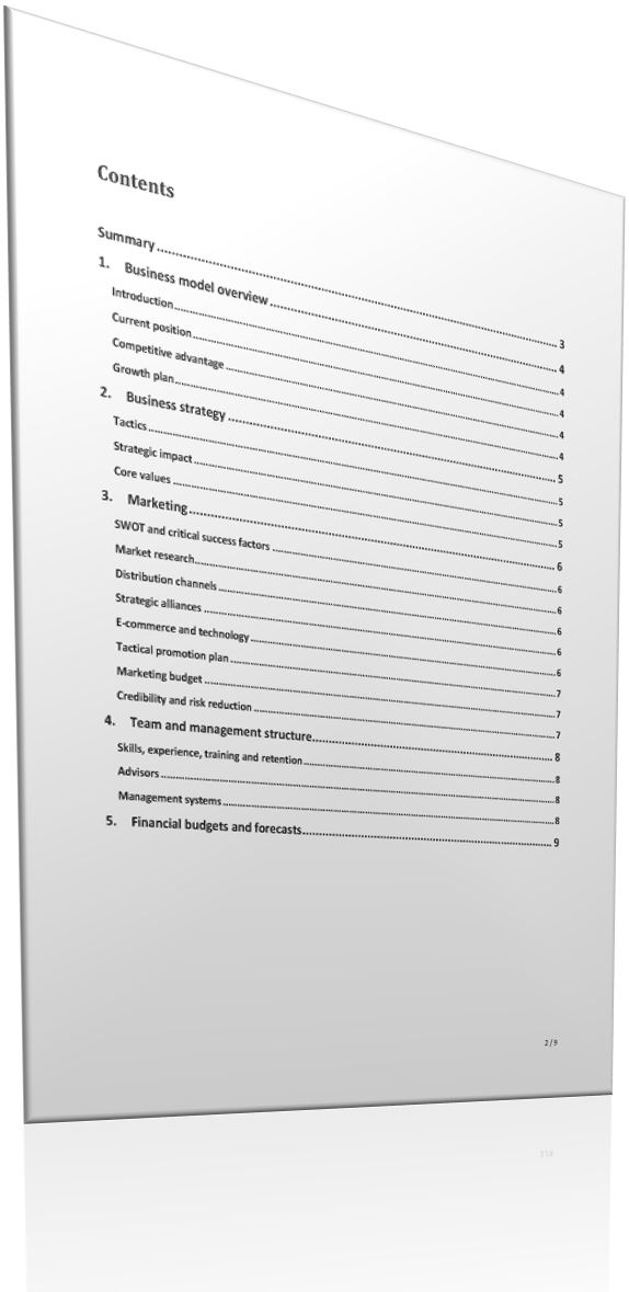 Complete Startup Business Plan Example 模板