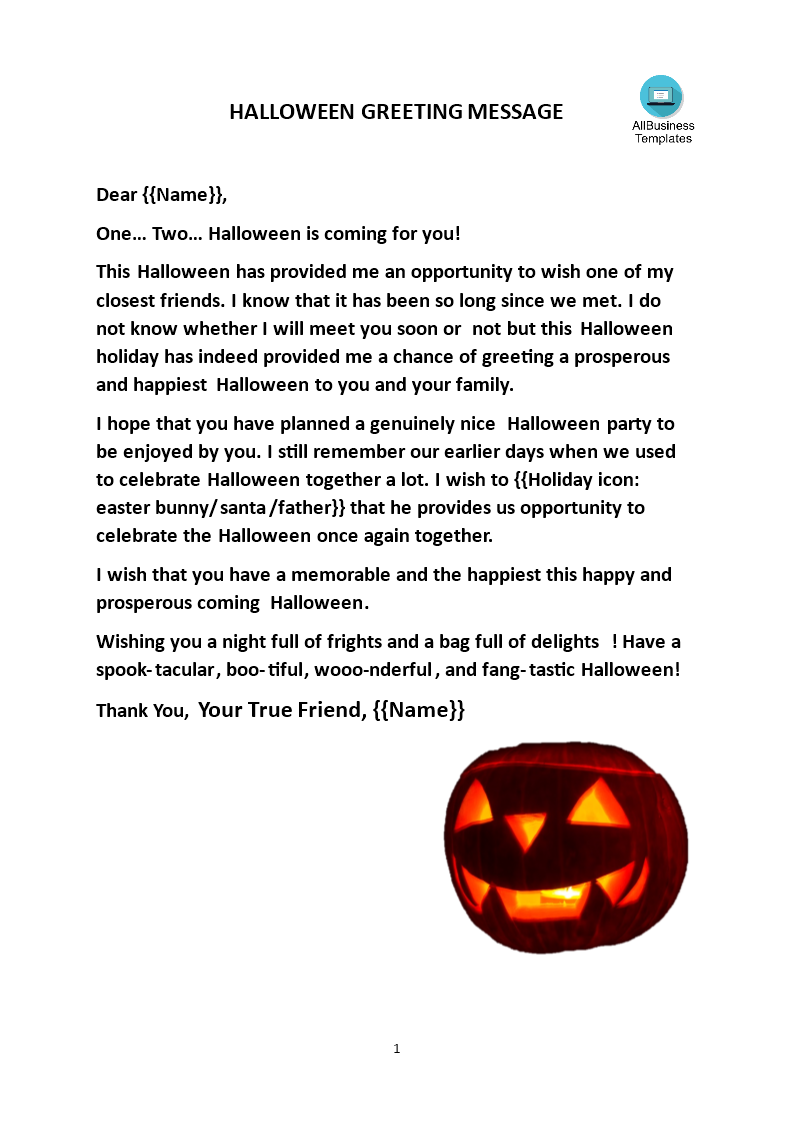 halloween greetings voorbeeld afbeelding 