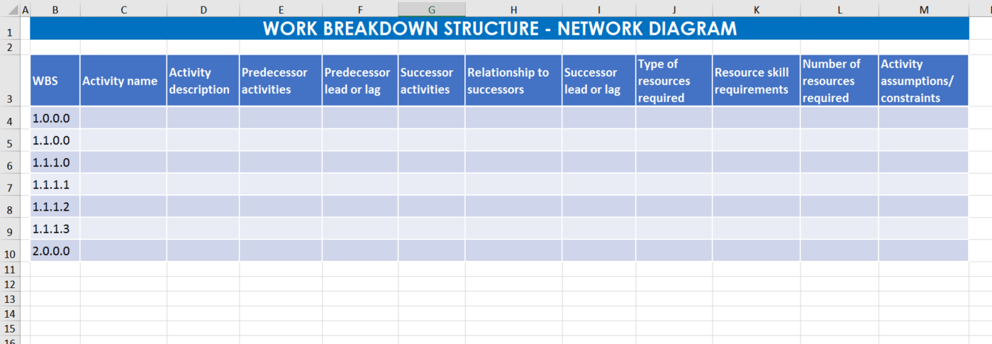 Excel Template Network Diagram How To Create A Schedule Netw