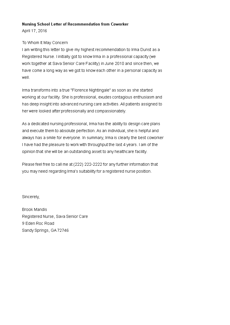 Sample Letter Of Recommendation For Coworker from www.allbusinesstemplates.com