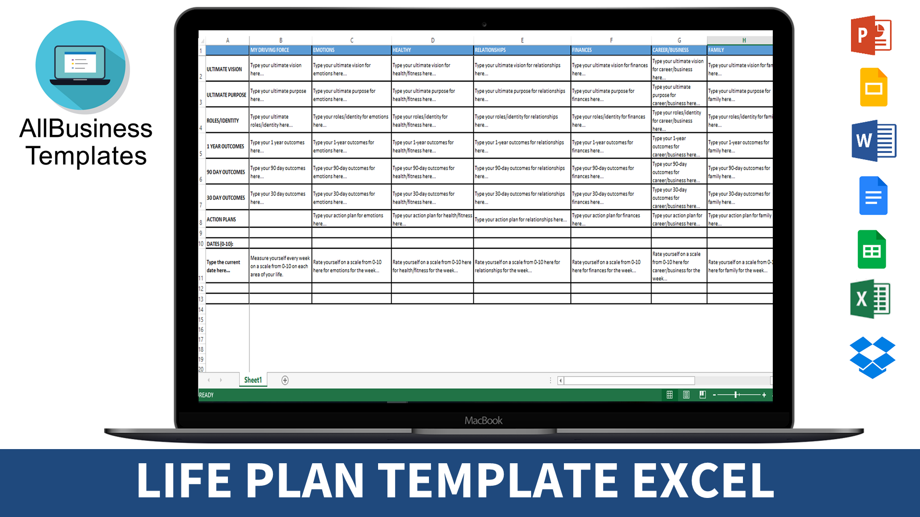 strategic life plan vision template