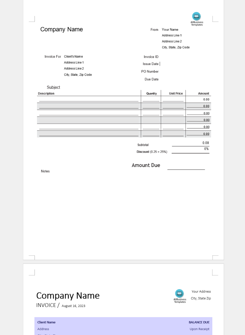 Åè´¹sample Graphic Design Invoice Template Æ ·æ¬æä»¶å¨allbusinesstemplates Com