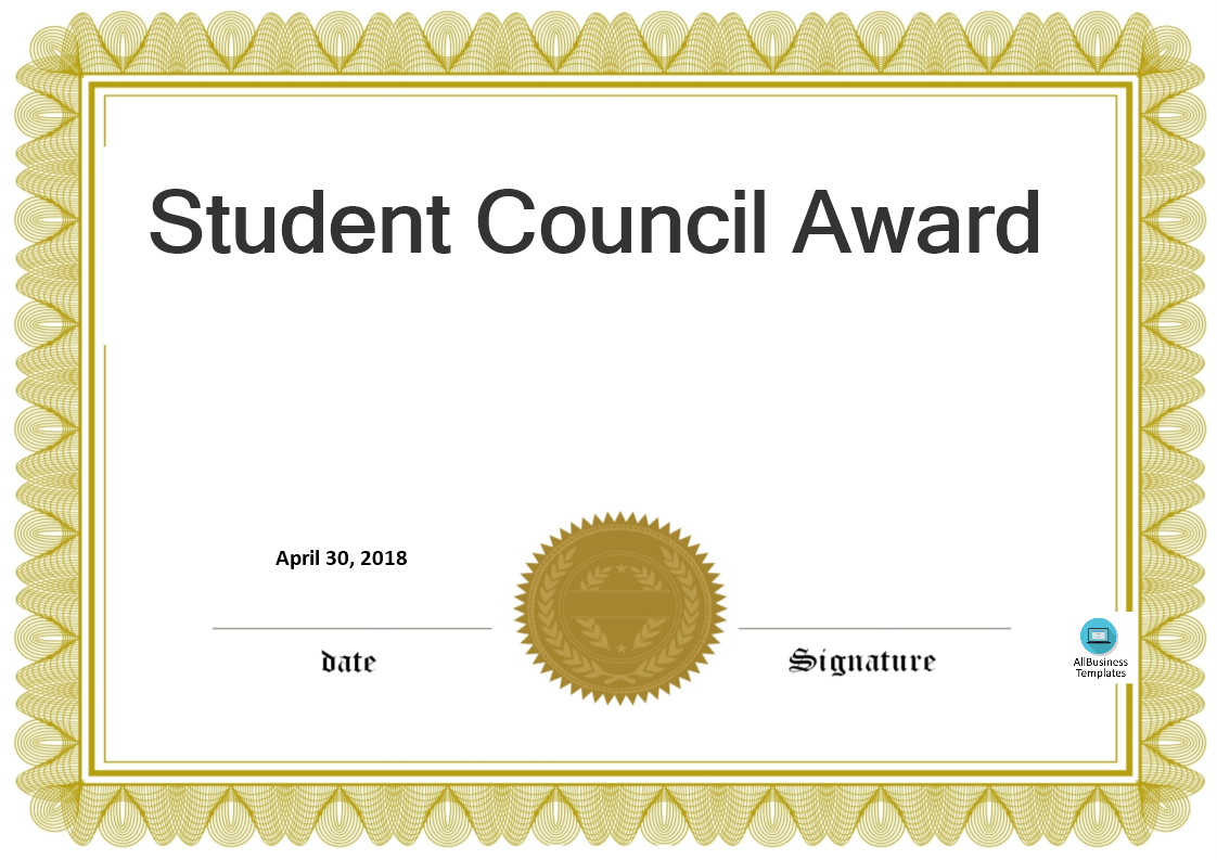 student council award template