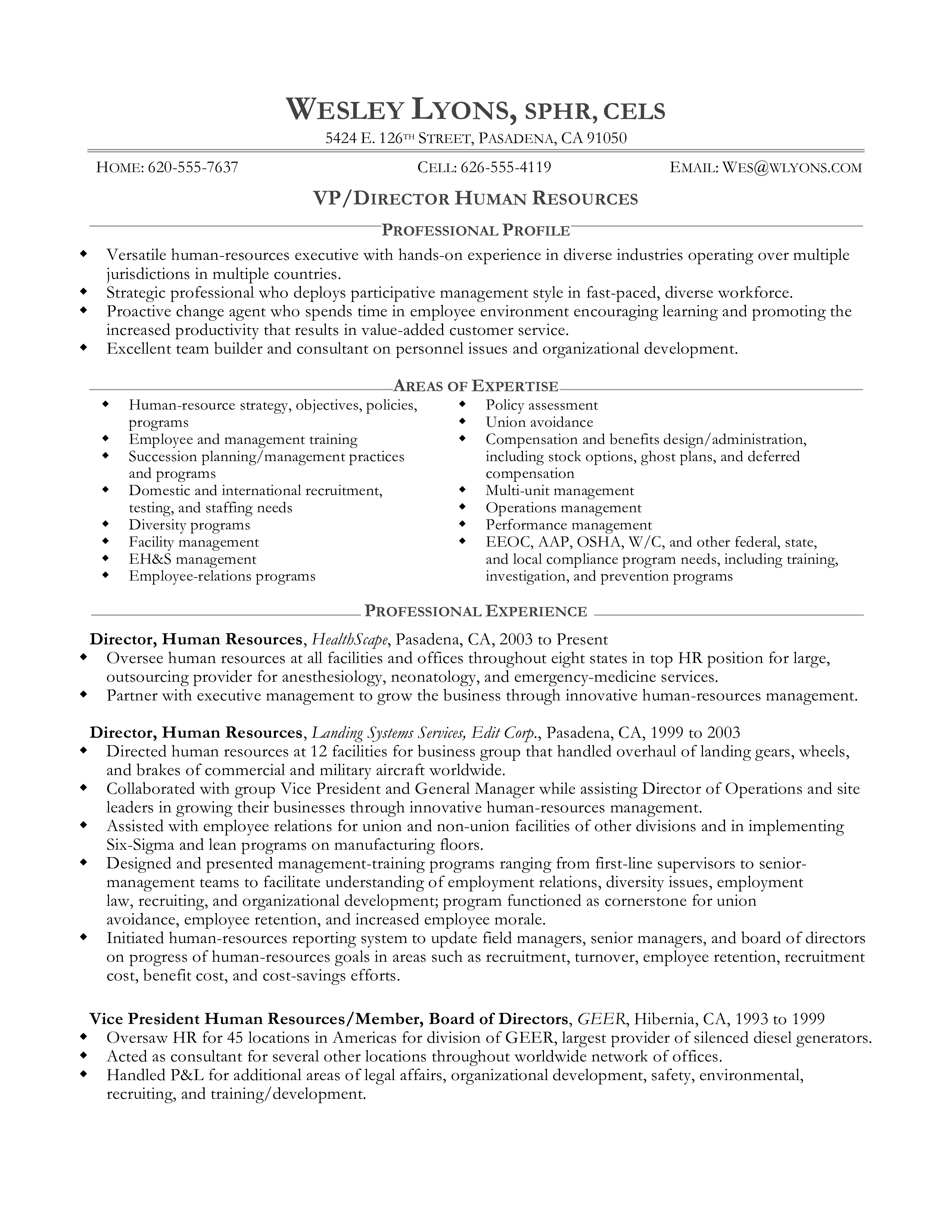 hr director template