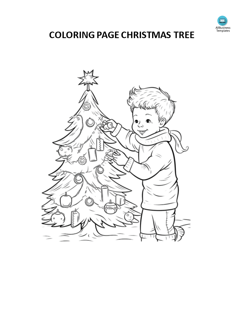 Coloring Page Christmas Tree 模板