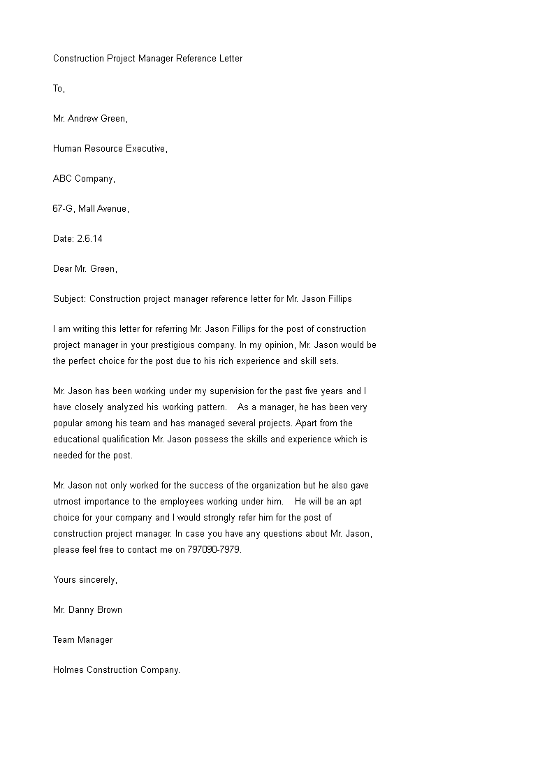 Reference Letter From Manager from www.allbusinesstemplates.com