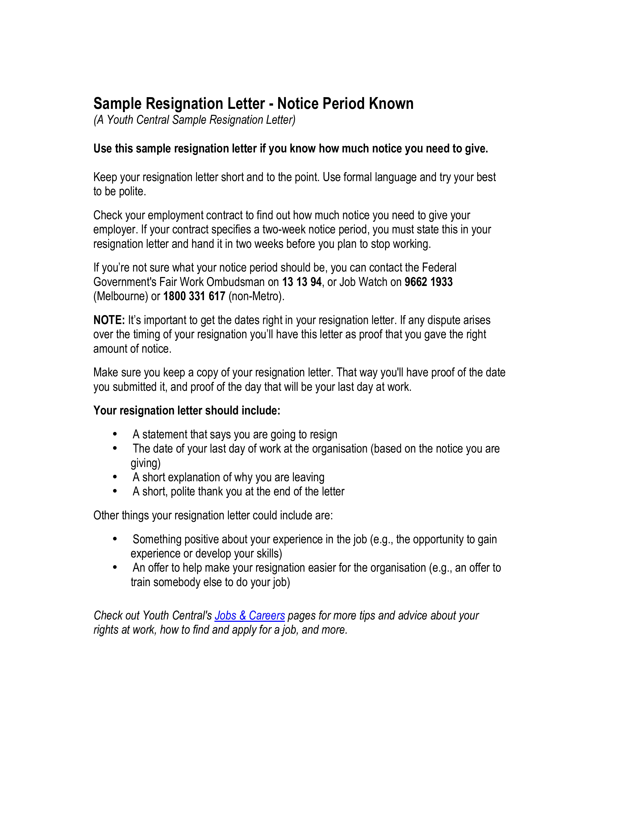 formal resignation letter sample with notice period modèles