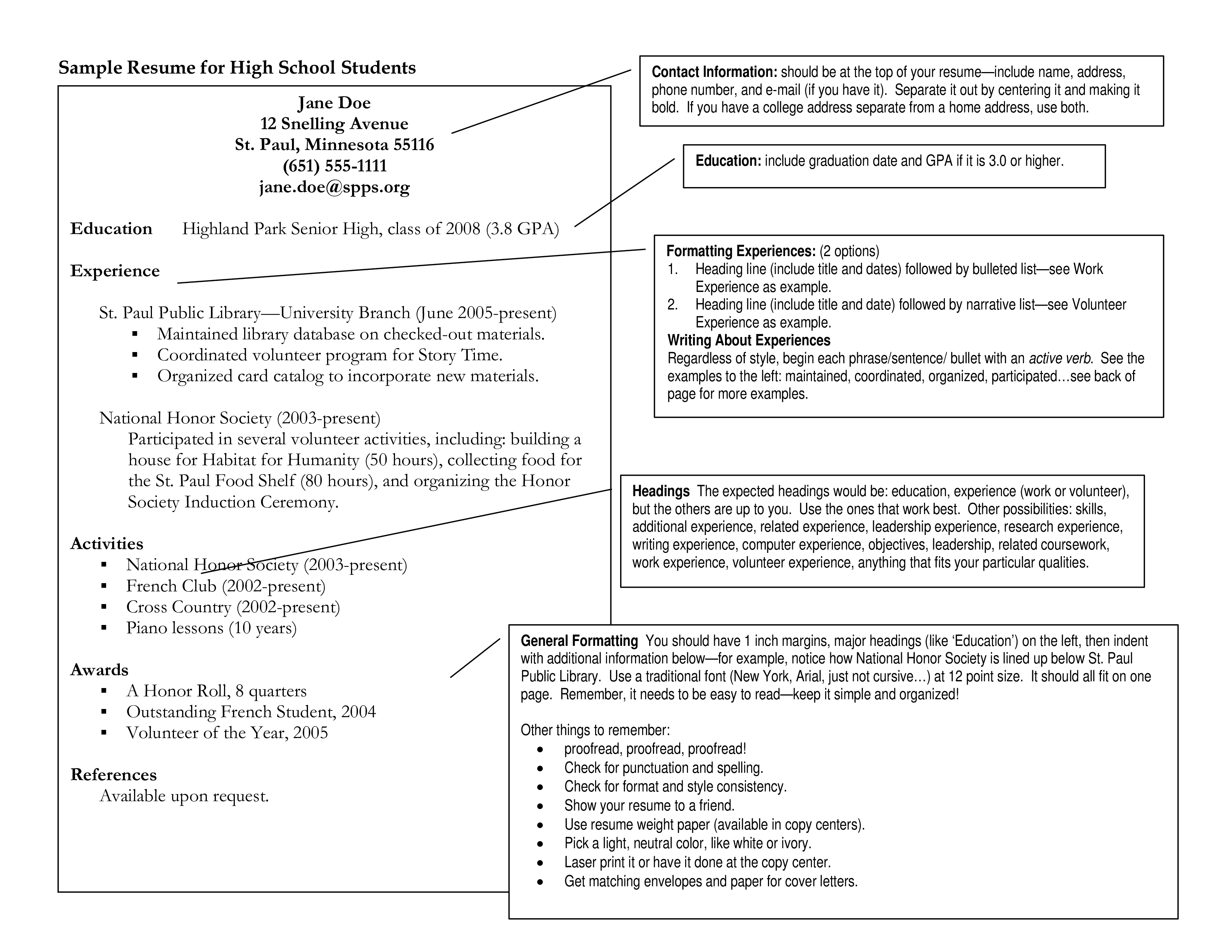 Kostenloses Teenage Resume Format Pertaining To High Resume Templates What To Look For