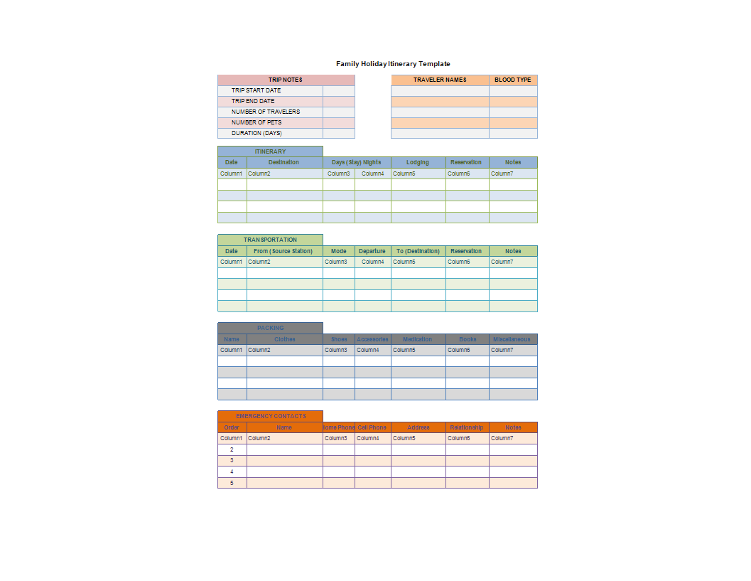 itinerary planner sample Hauptschablonenbild