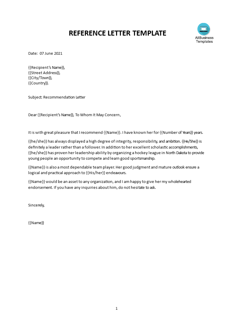 Sample character reference letter for a friend  Templates at